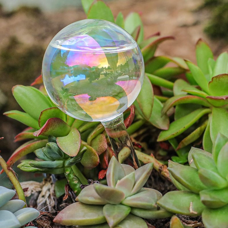 ZHIGUO 3Pcs Small Watering Globes Colorful Small Plant Watering Globes Plant Watering Globes Hand Blown Glass Indoor Plant Watering Globes - Image 5
